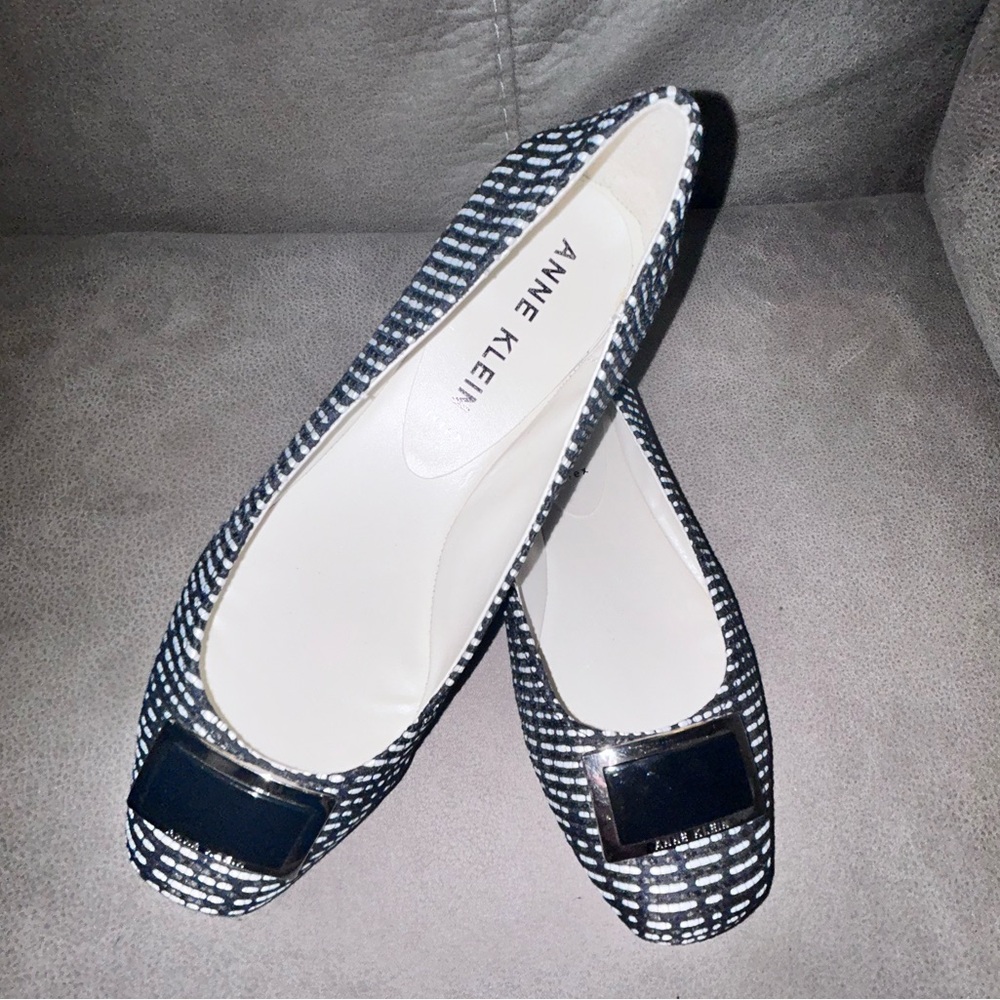 50%off w❤️ Anne Klein geometric loafers Akhastobe Abstract Checked Pump,7 S1